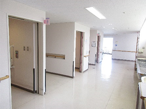 自動扉付きの広々としたトイレ
