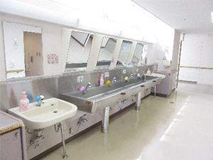 自動扉付きの広々としたトイレ